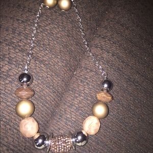 Brown necklace with matching earrings